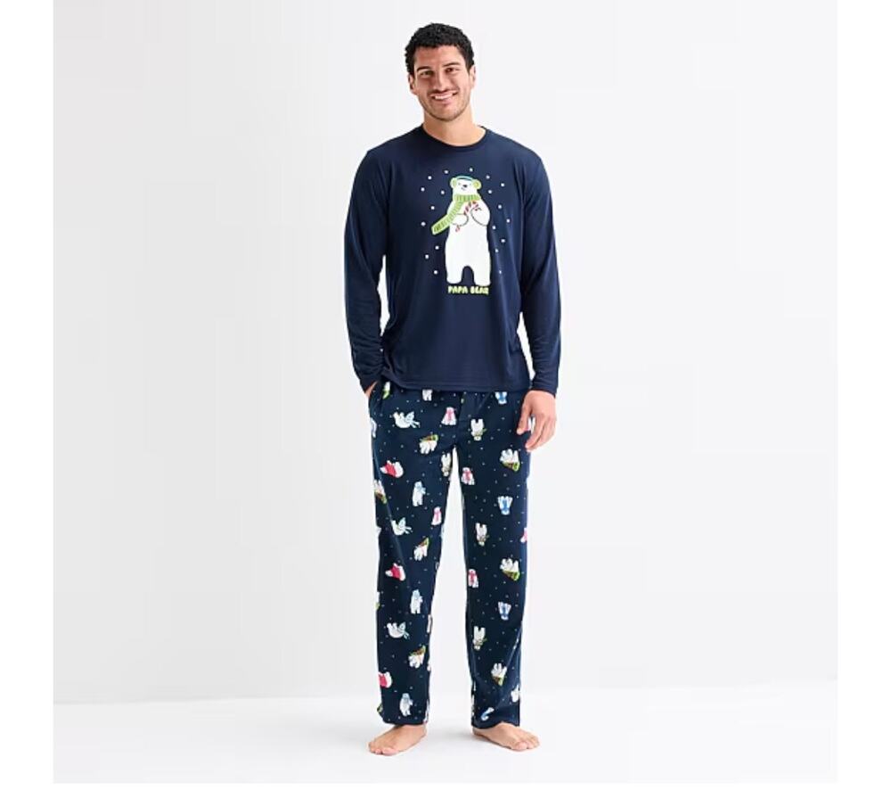 NEW! Papa Bear Polar Bear Mens Long Sleeve 2PC Matching Family Pajama Set Size S